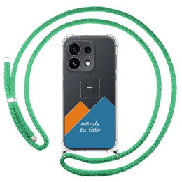 Personaliza tu Funda Colgante Transparente para Oppo Reno 16 Pro 5G con Cordon Verde Agua Dibujo Personalizada