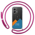 Personaliza tu Funda Colgante Transparente para Xiaomi Redmi 17 4G / 5G con Cordon Rosa Fucsia Dibujo Personalizada