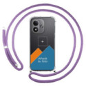 Personaliza tu Funda Colgante Transparente para Xiaomi Redmi Note 17 4G / 5G con Cordon Morado Dibujo Personalizada