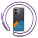 Personaliza tu Funda Colgante Transparente para Xiaomi Redmi Note 17 Pro 5G con Cordon Morado Dibujo Personalizada