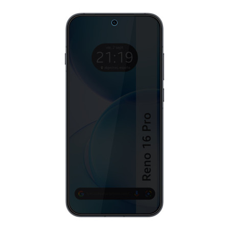 Protector Cristal Templado Completo 5D Antiespías para Oppo Reno 16 Pro 5G Vidrio