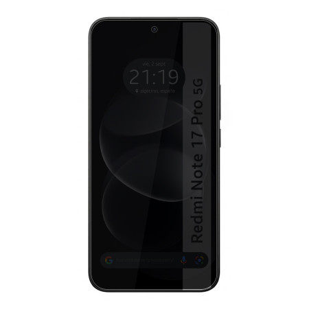 Protector Cristal Templado Completo 5D Antiespías para Xiaomi Redmi Note 17 Pro 5G Vidrio