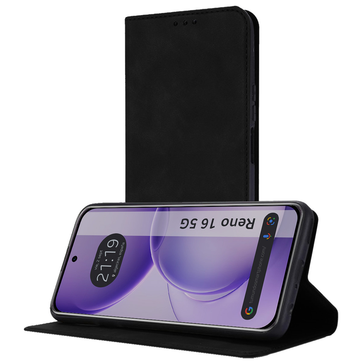 Funda Libro de Polipiel con tarjetero para Oppo...