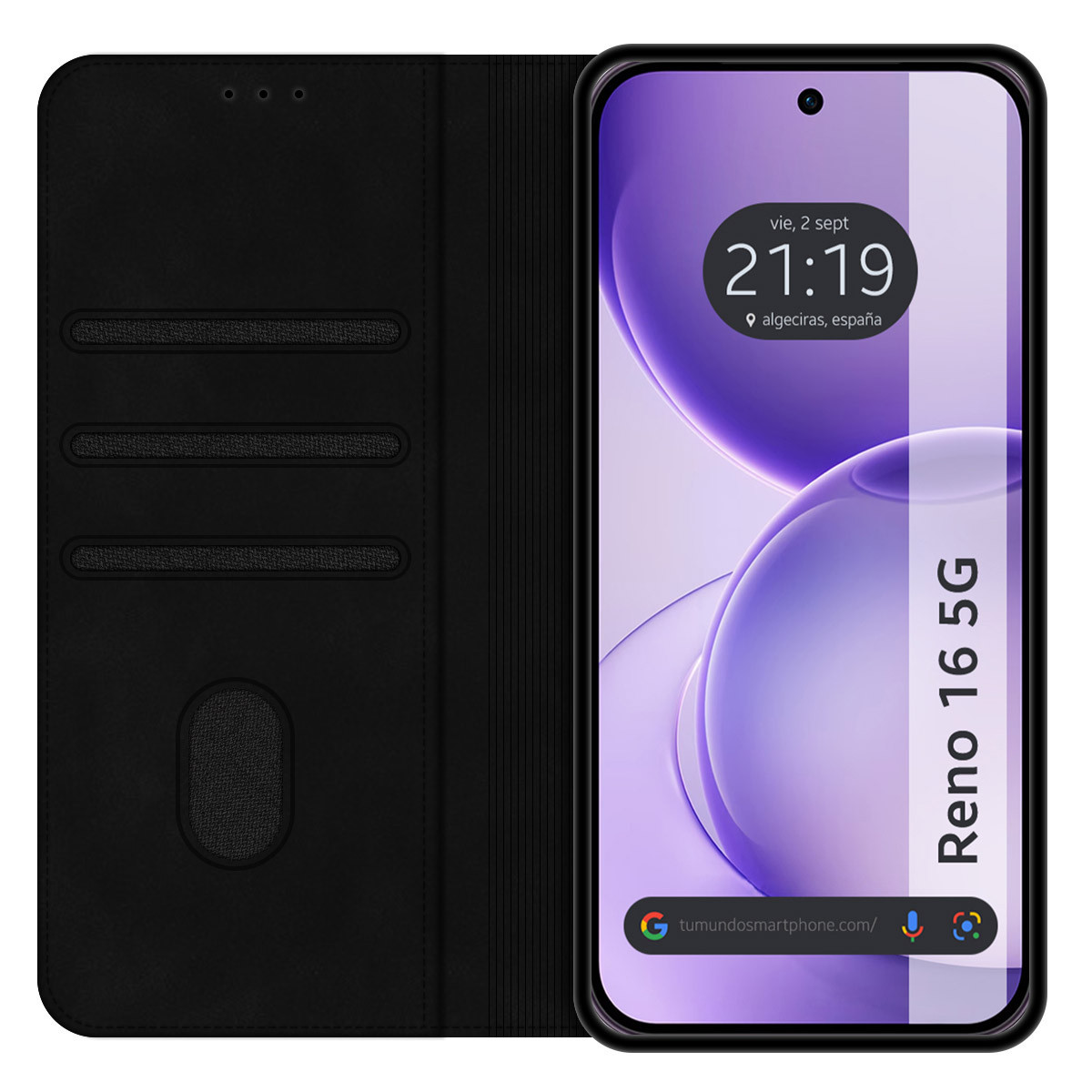 Funda Libro de Polipiel con tarjetero para Oppo...