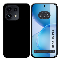 Funda Silicona Gel TPU Negra para Oppo Reno 16 Pro 5G