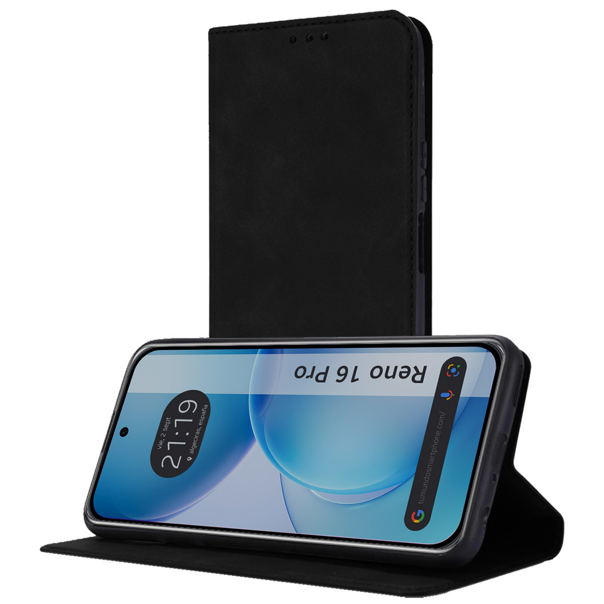 Funda Libro de Polipiel con tarjetero para Oppo...