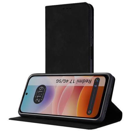 Funda Libro de Polipiel con tarjetero para Xiaomi Redmi 17 4G / 5G color Negra