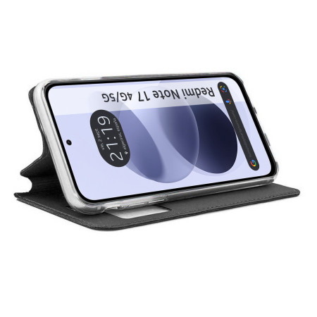 Funda Libro Soporte con Ventana para Xiaomi Redmi Note 17 4G / 5G color Negra