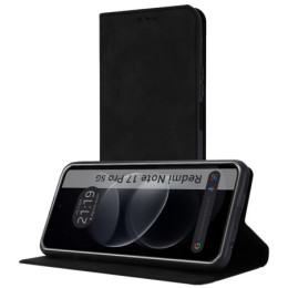Funda Libro de Polipiel con tarjetero para Xiaomi Redmi Note 17 Pro 5G color Negra