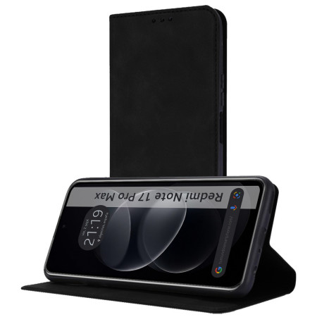 Funda Libro de Polipiel con tarjetero para Xiaomi Redmi Note 17 Pro Max 5G color Negra