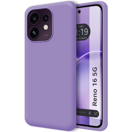 Funda Silicona Líquida Ultra Suave para Oppo Reno 16 5G color Morada