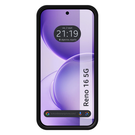 Funda Silicona Líquida Ultra Suave para Oppo Reno 16 5G color Negra
