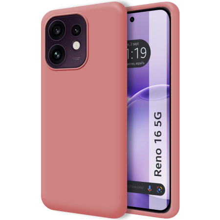 Funda Silicona Líquida Ultra Suave para Oppo Reno 16 5G color Rosa