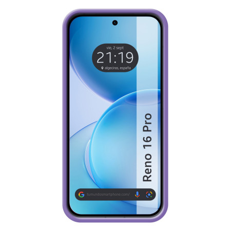 Funda Silicona Líquida Ultra Suave para Oppo Reno 16 Pro 5G color Morada