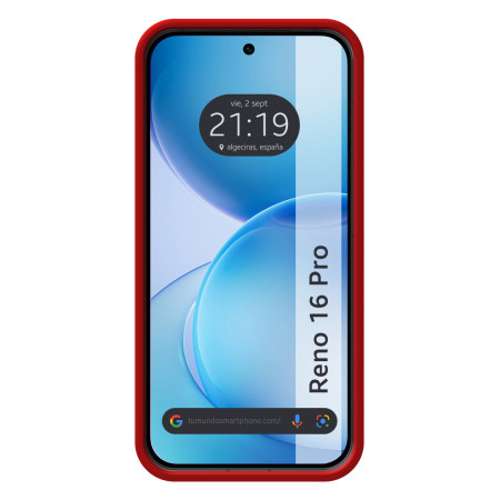 Funda Silicona Líquida Ultra Suave para Oppo Reno 16 Pro 5G color Roja