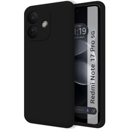 Funda Silicona Líquida Ultra Suave para Xiaomi Redmi Note 17 Pro 5G color Negra