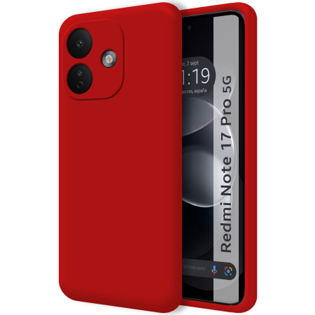 Funda Silicona Líquida Ultra Suave para Xiaomi Redmi Note 17 Pro 5G color Roja
