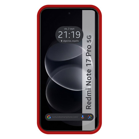 Funda Silicona Líquida Ultra Suave para Xiaomi Redmi Note 17 Pro 5G color Roja