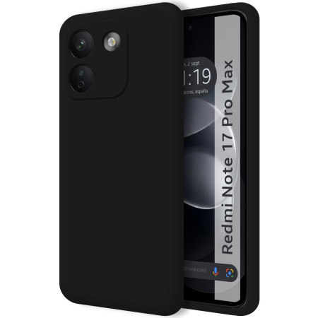 Funda Silicona Líquida Ultra Suave para Xiaomi Redmi Note 17 Pro Max 5G color Negra
