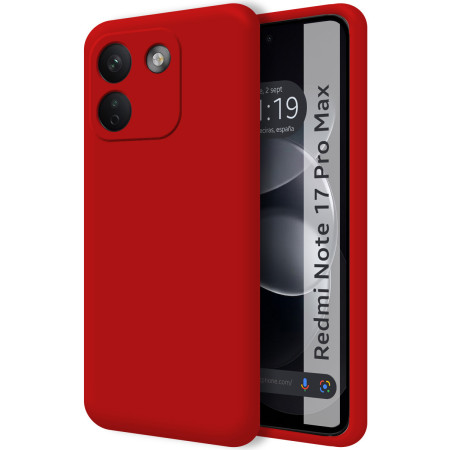 Funda Silicona Líquida Ultra Suave para Xiaomi Redmi Note 17 Pro Max 5G color Roja