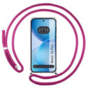 Funda Colgante Transparente para Oppo Reno 16 Pro 5G con Cordon Rosa Fucsia