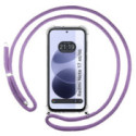 Funda Colgante Transparente para Xiaomi Redmi Note 17 4G / 5G con Cordon Morado
