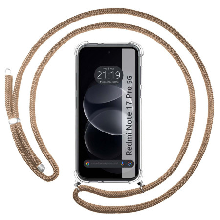 Funda Colgante Transparente para Xiaomi Redmi Note 17 Pro 5G con Cordon Camel