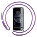 Funda Colgante Transparente para Xiaomi Redmi Note 17 Pro 5G con Cordon Morado
