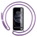 Funda Colgante Transparente para Xiaomi Redmi Note 17 Pro Max 5G con Cordon Morado