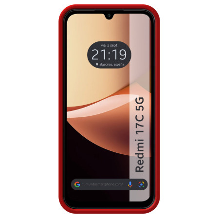 Funda Silicona Líquida Ultra Suave para Xiaomi Redmi 17C 5G color Roja