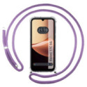 Funda Colgante Transparente para Xiaomi Redmi 17C 5G con Cordon Morado