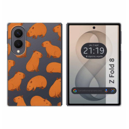 Funda Silicona Transparente para Samsung Galaxy Z Fold 8 5G diseño Capibara 02 Dibujos