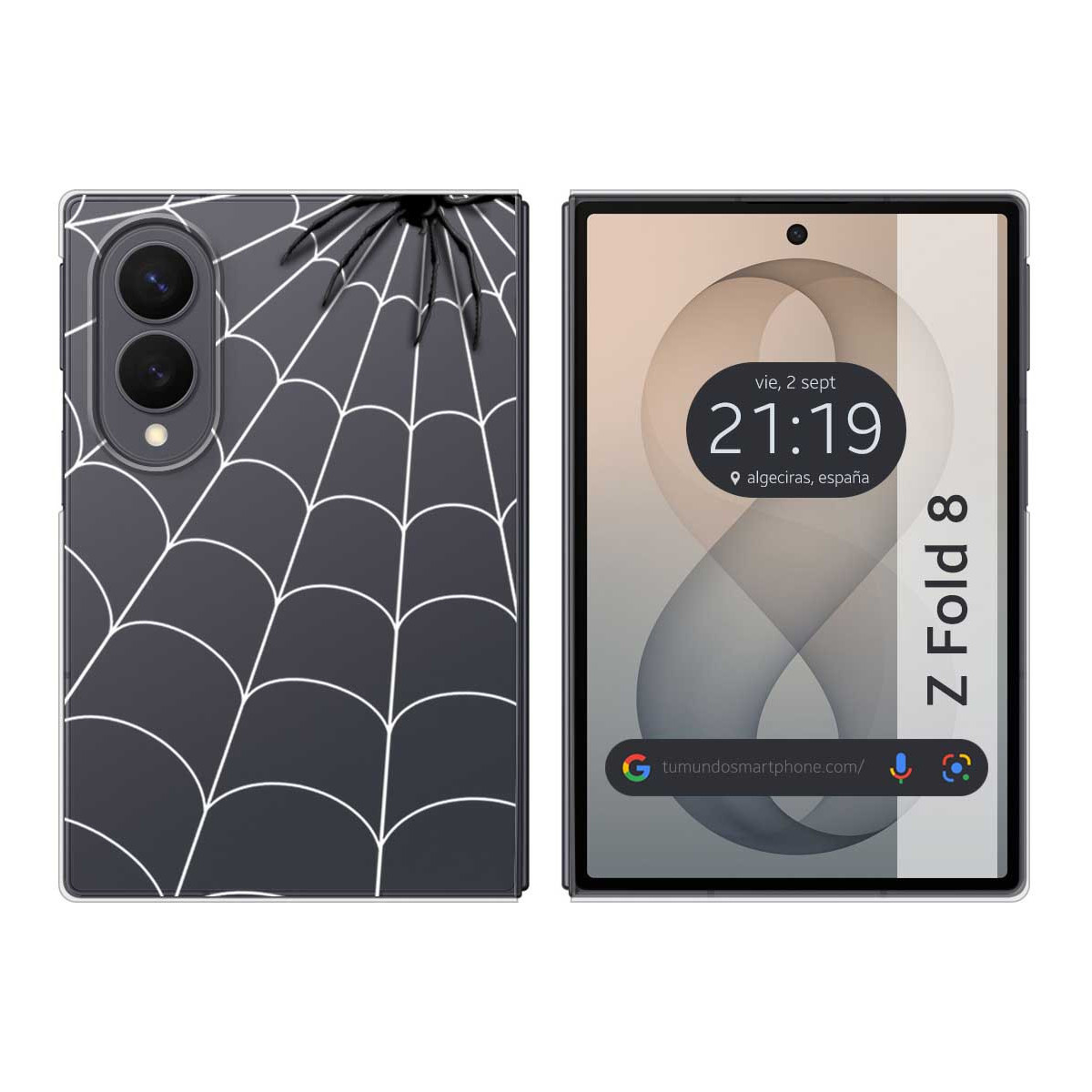 Funda Silicona Transparente para Samsung Galaxy Z Fold 8 5G diseño Araña Dibujos