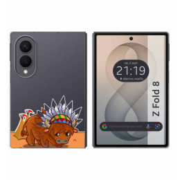 Funda Silicona Transparente para Samsung Galaxy Z Fold 8 5G diseño Bufalo Dibujos