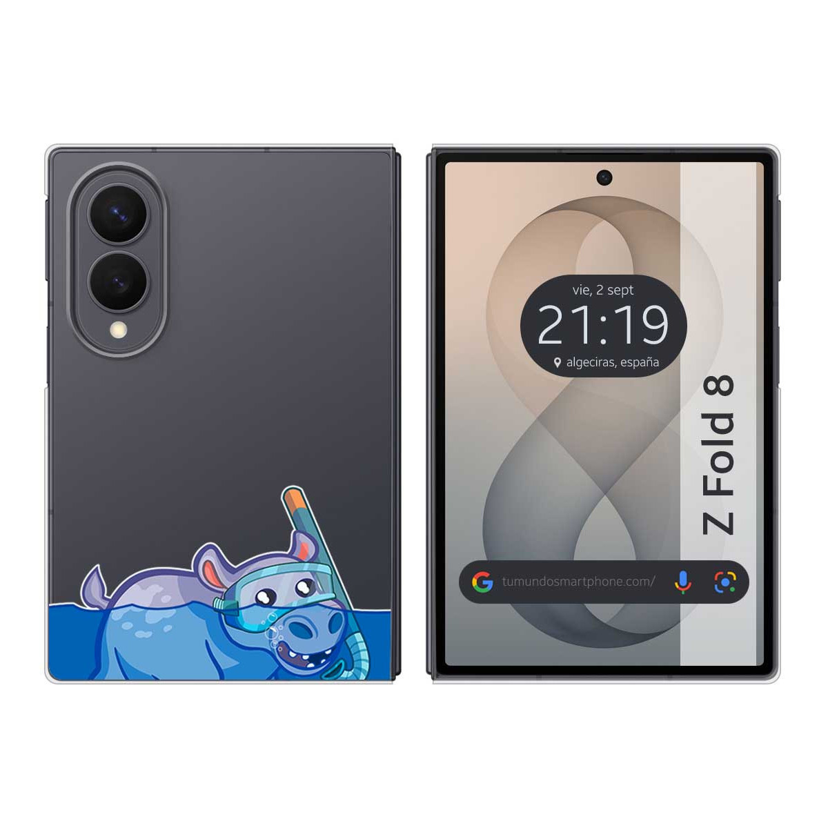 Funda Silicona Transparente para Samsung Galaxy Z Fold 8 5G diseño Hipo Dibujos