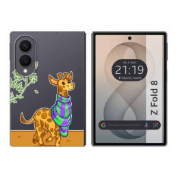 Funda Silicona Transparente para Samsung Galaxy Z Fold 8 5G diseño Jirafa Dibujos