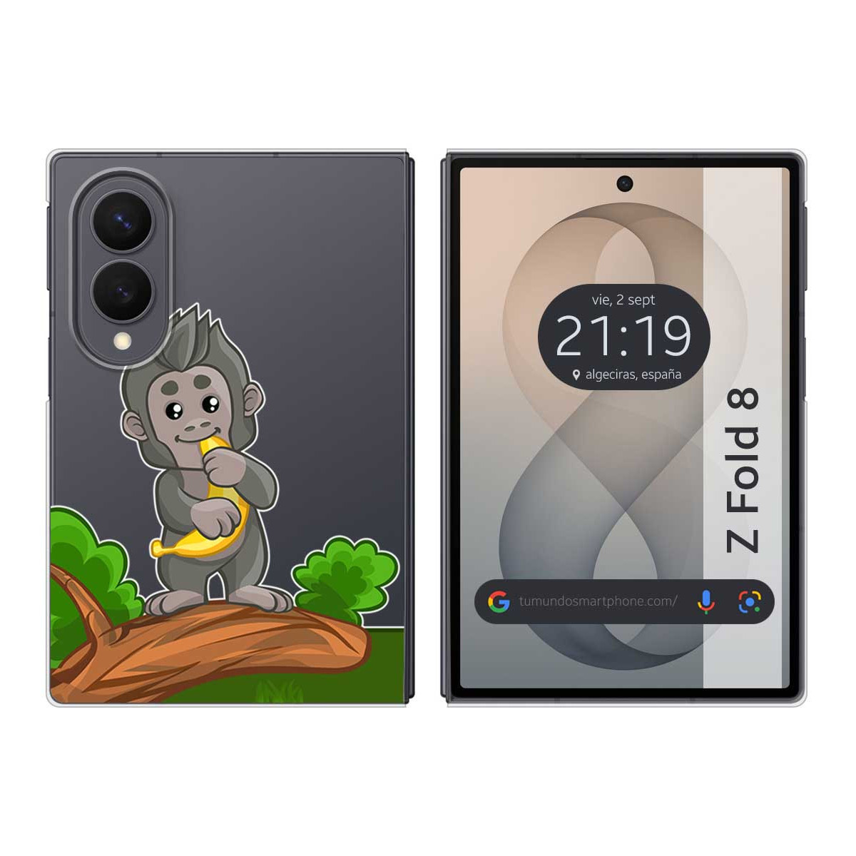Funda Silicona Transparente para Samsung Galaxy Z Fold 8 5G diseño Mono Dibujos