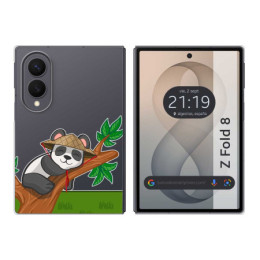 Funda Silicona Transparente para Samsung Galaxy Z Fold 8 5G diseño Panda Dibujos