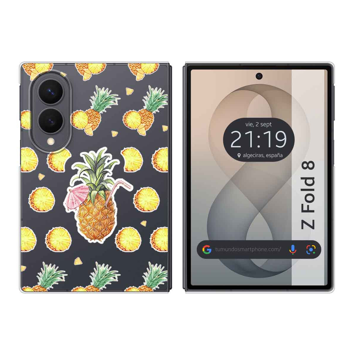 Funda Silicona Transparente para Samsung Galaxy Z Fold 8 5G diseño Piña Dibujos