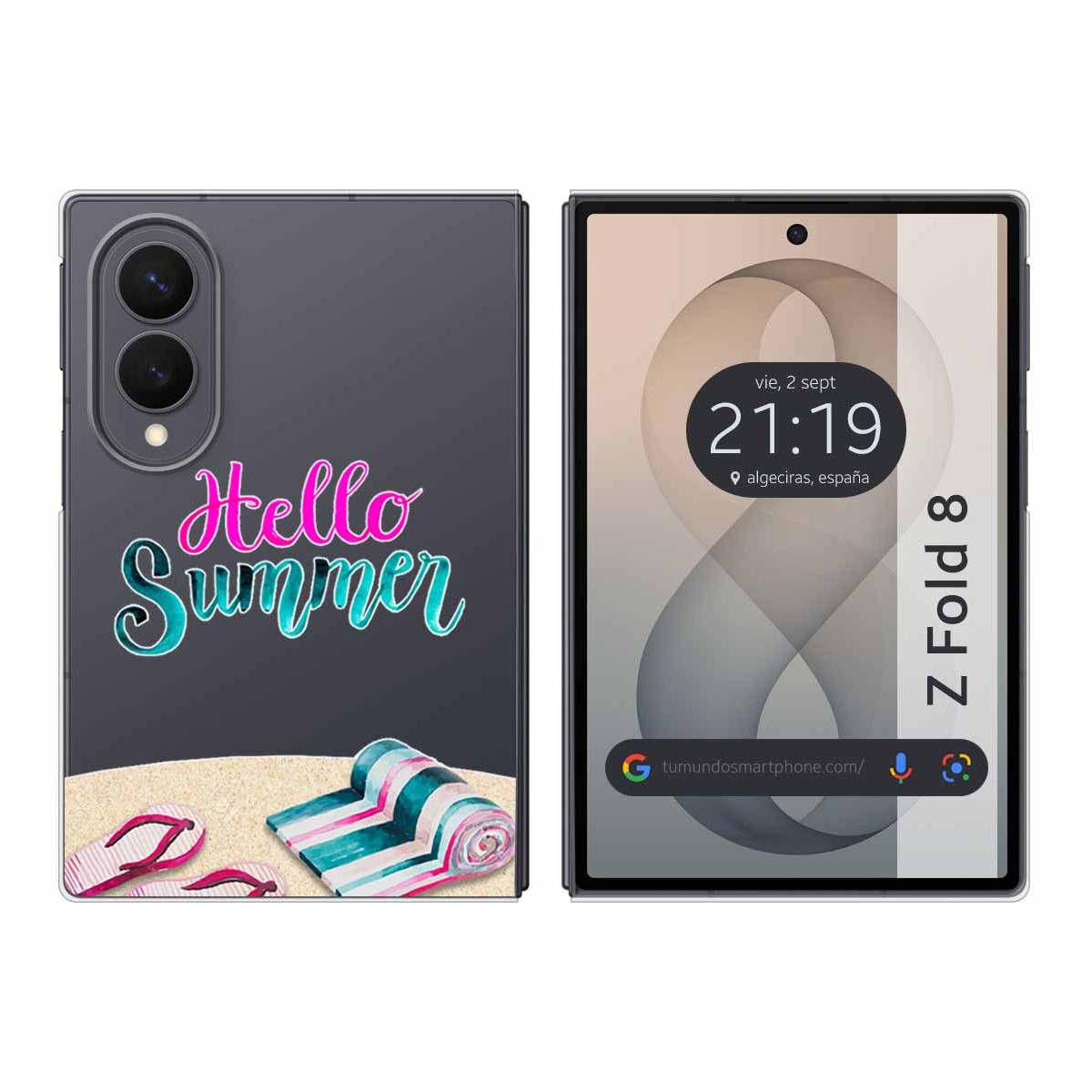 Funda Silicona Transparente para Samsung Galaxy Z Fold 8 5G diseño Summer Dibujos