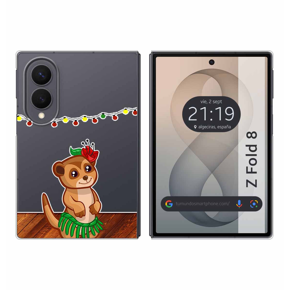 Funda Silicona Transparente para Samsung Galaxy Z Fold 8 5G diseño Suricata Dibujos