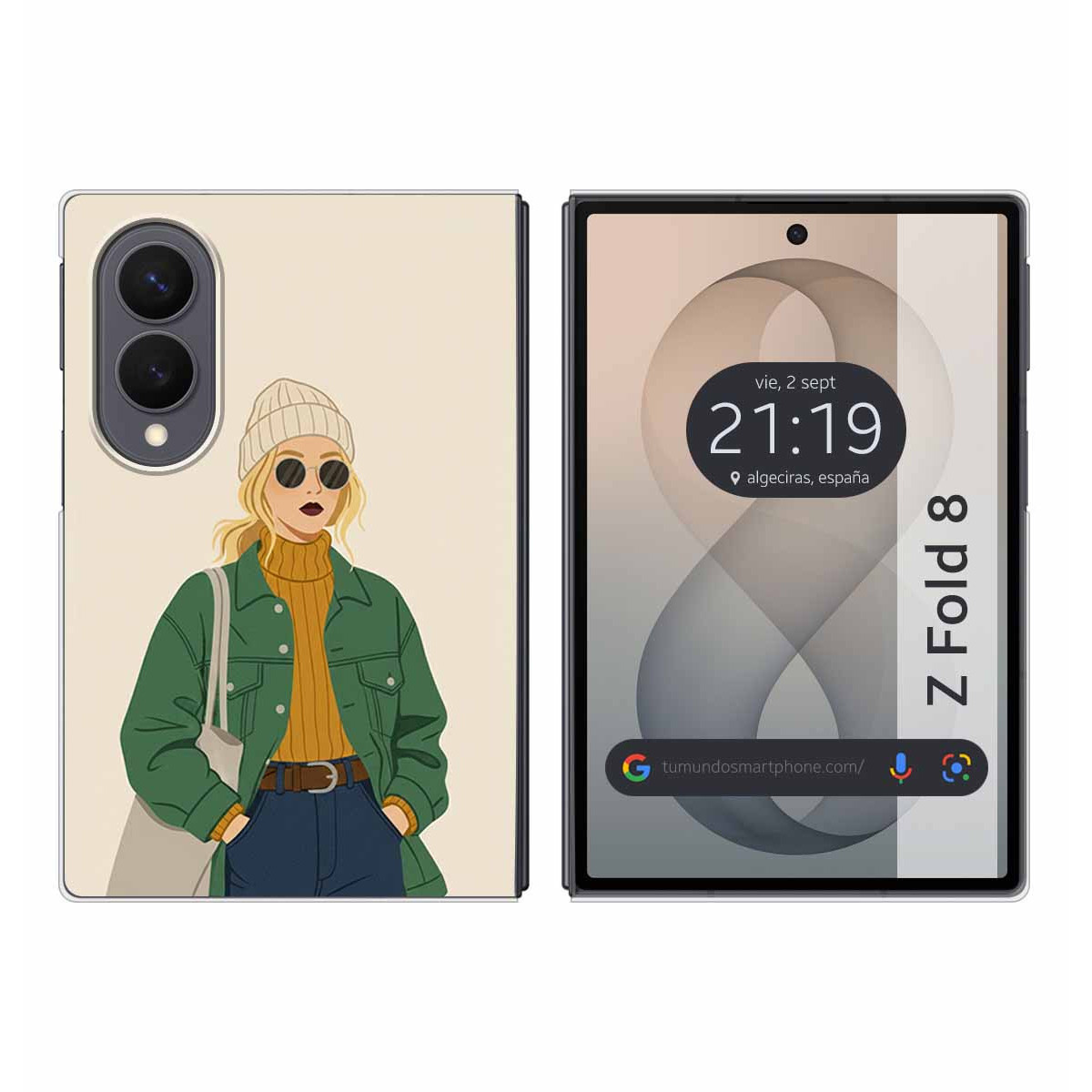 Funda Silicona para Samsung Galaxy Z Fold 8 5G diseño Mujer 03 Dibujos