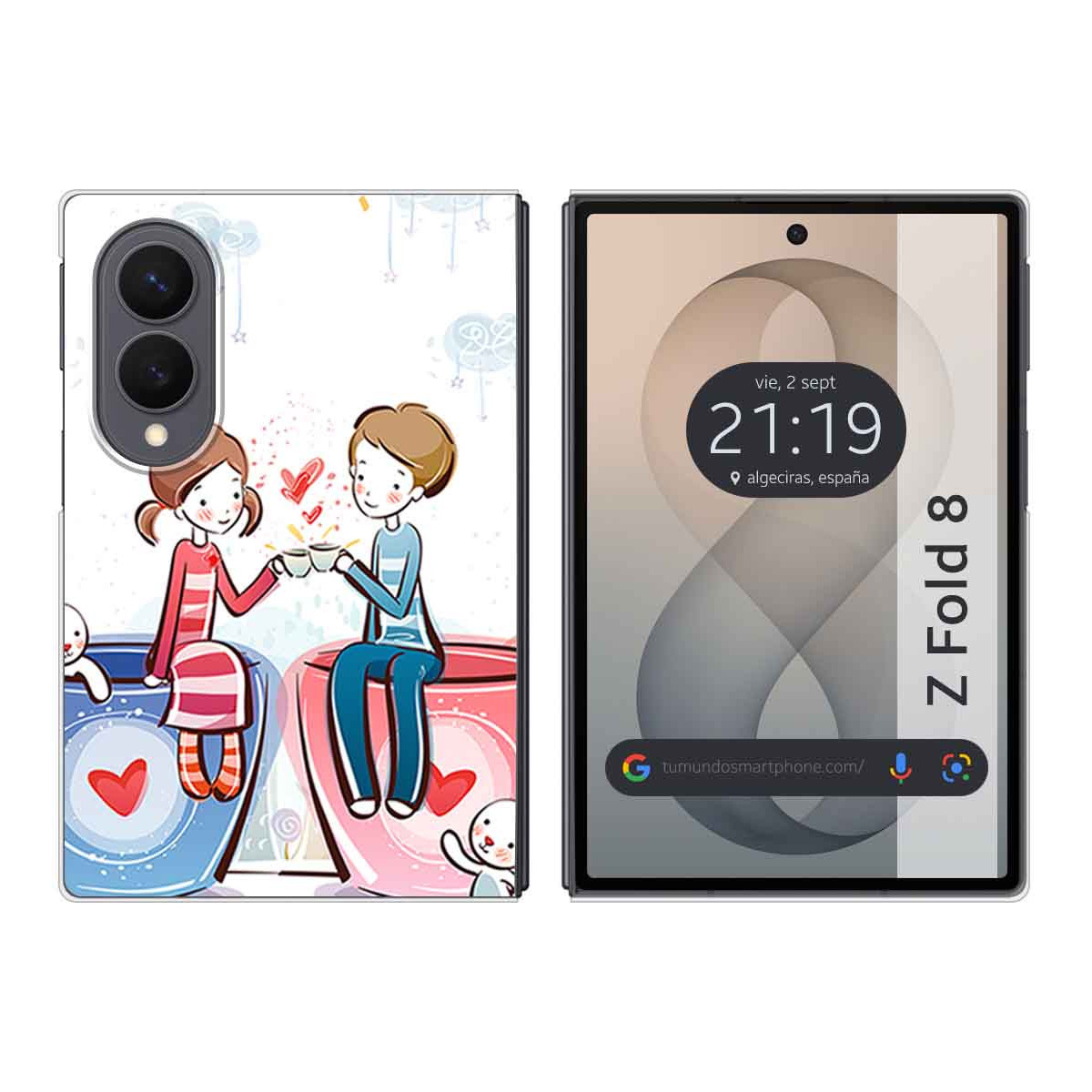 Funda Silicona para Samsung Galaxy Z Fold 8 5G diseño Café Dibujos
