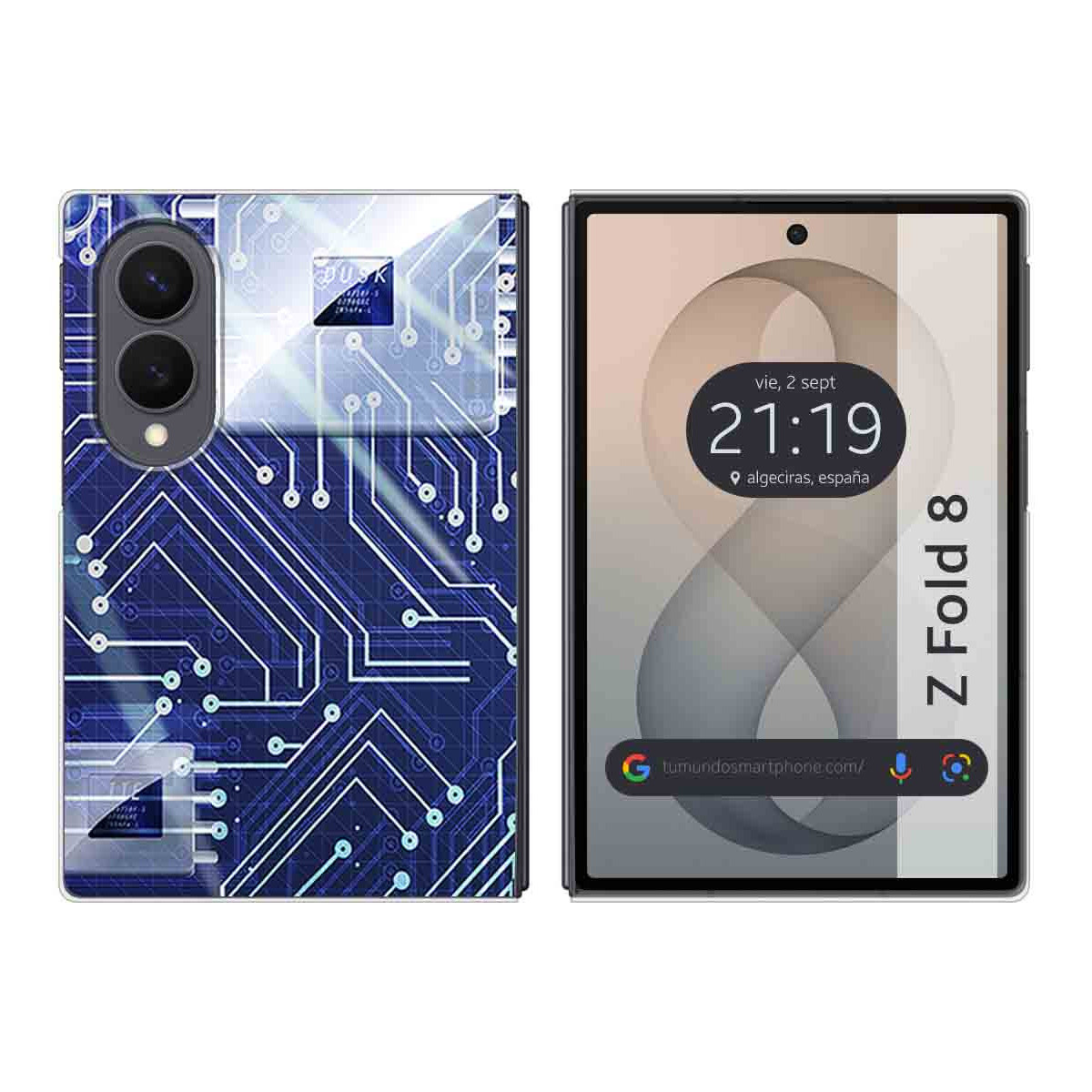Funda Silicona para Samsung Galaxy Z Fold 8 5G diseño Circuito Dibujos