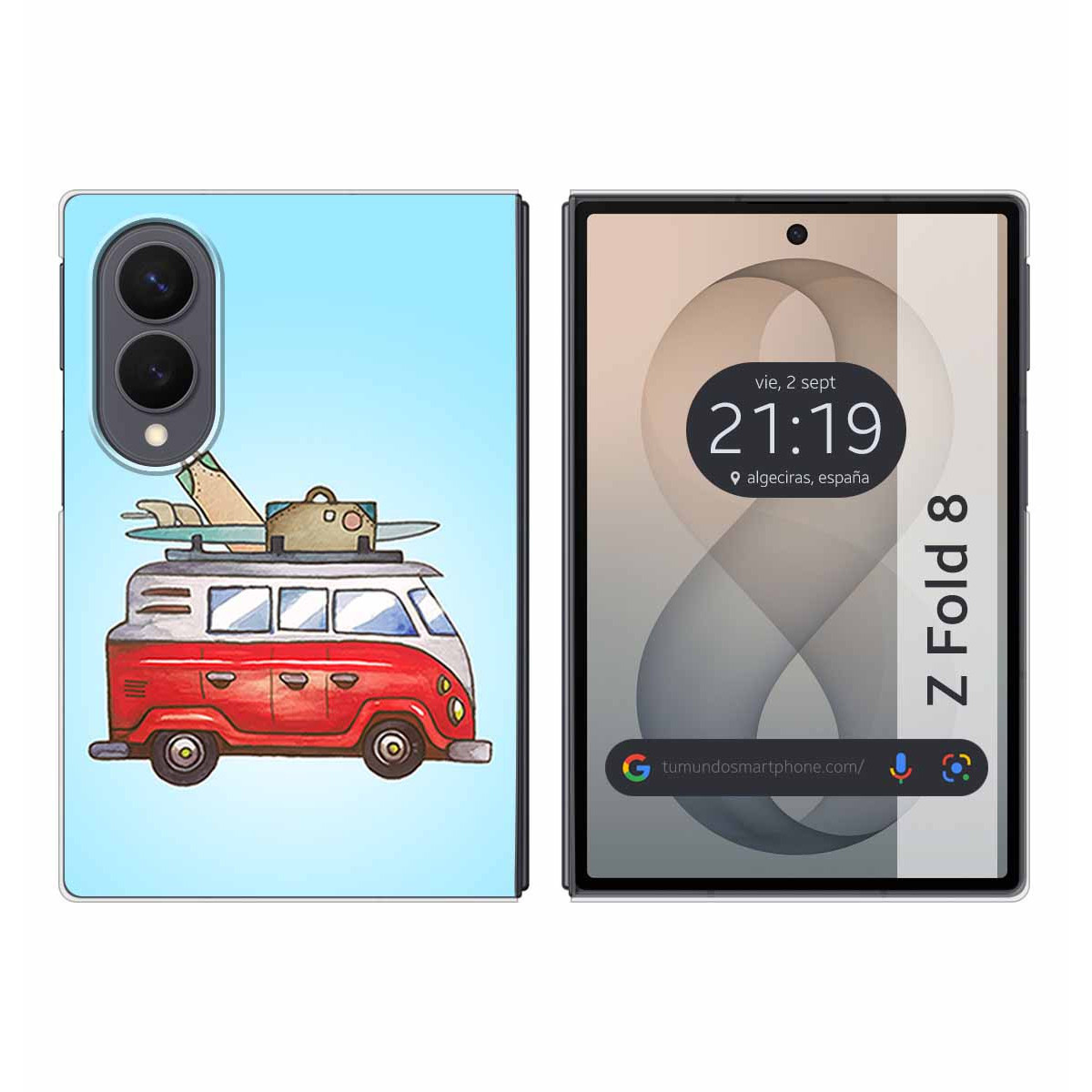 Funda Silicona para Samsung Galaxy Z Fold 8 5G diseño Furgoneta Dibujos