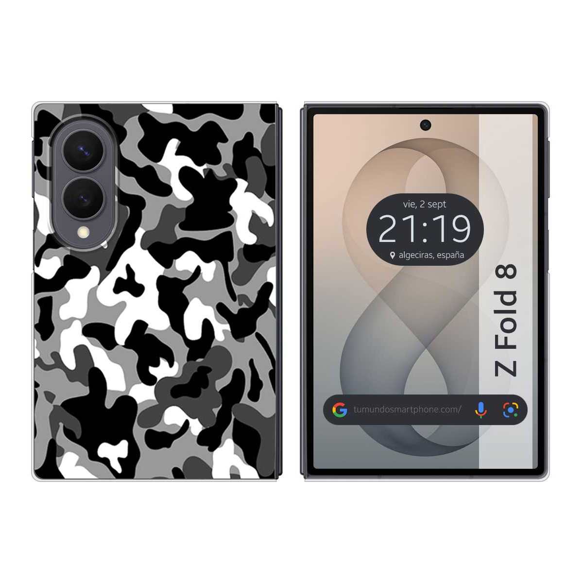 Funda Silicona para Samsung Galaxy Z Fold 8 5G diseño Snow Camuflaje Dibujos