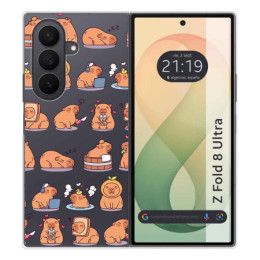 Funda Silicona Transparente para Samsung Galaxy Z Fold 8 Ultra 5G diseño Capibara 01 Dibujos