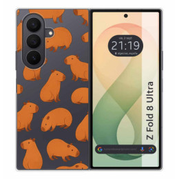 Funda Silicona Transparente para Samsung Galaxy Z Fold 8 Ultra 5G diseño Capibara 02 Dibujos