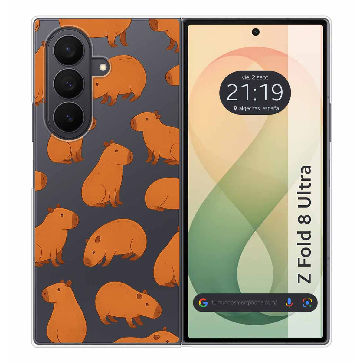 Funda Silicona Transparente para Samsung Galaxy Z Fold 8 Ultra 5G diseño Capibara 02 Dibujos