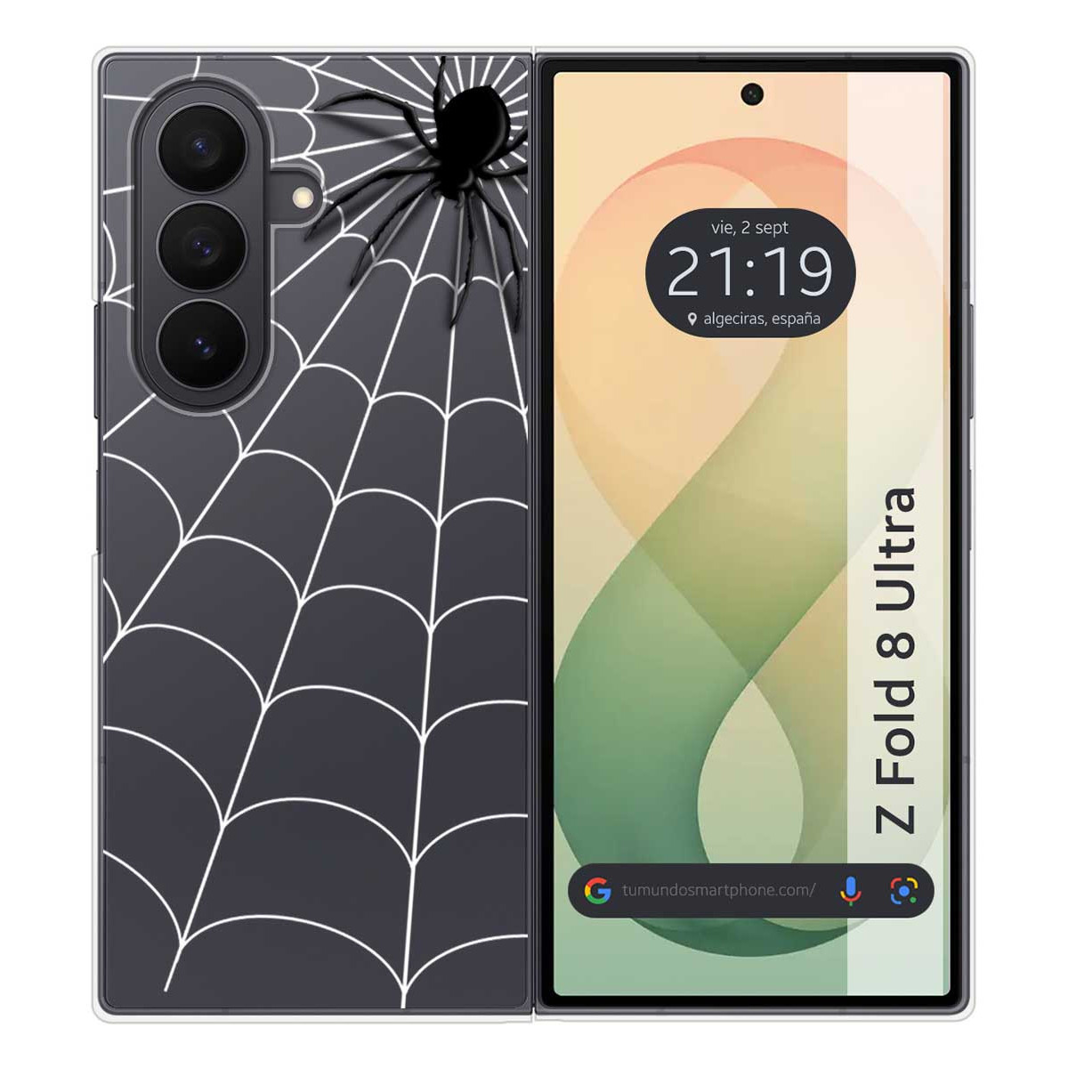 Funda Silicona Transparente para Samsung Galaxy Z Fold 8 Ultra 5G diseño Araña Dibujos